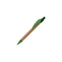 Variante Vert foncé - Stylo bille personnalisable en bambou et ABS avec logo - Eco Leaf