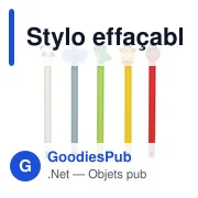 Stylo bille effaçable personnalisable avec logo - Amalda - Miniature 1