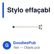 Stylo bille effaçable personnalisable avec logo - Amalda - Miniature 2