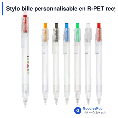 Stylo bille personnalisable en R-PET recyclé avec logo