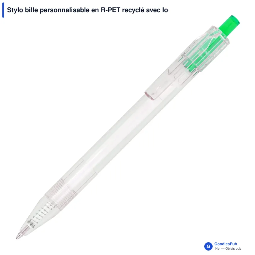Stylo bille personnalisable en R-PET recyclé avec logo - Image 6