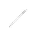 Variante Transparent Blanc - Stylo bille personnalisable en R-PET recyclé avec logo
