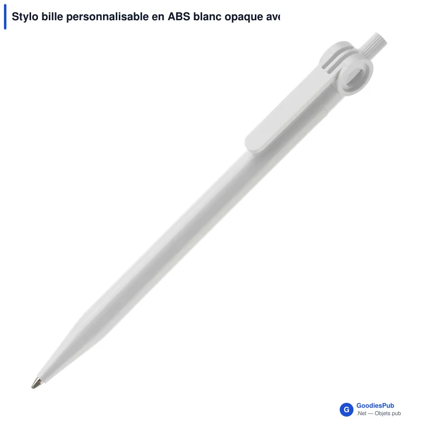 Stylo bille personnalisable en ABS blanc opaque avec logo - Futurepoint - Image 11