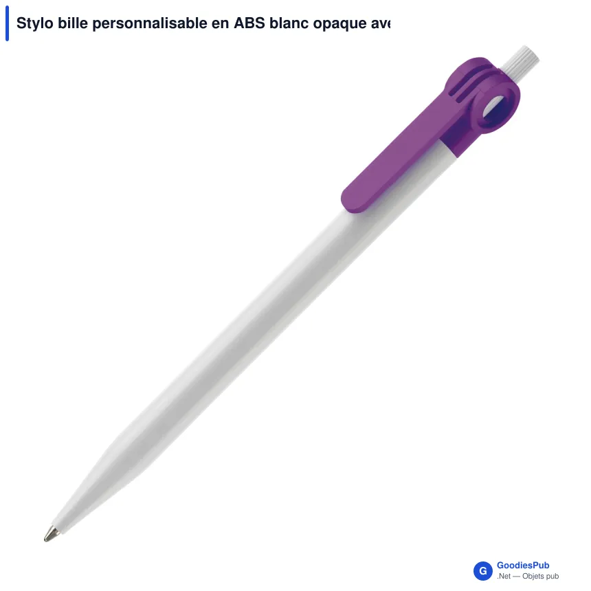 Stylo bille personnalisable en ABS blanc opaque avec logo - Futurepoint - Image 3