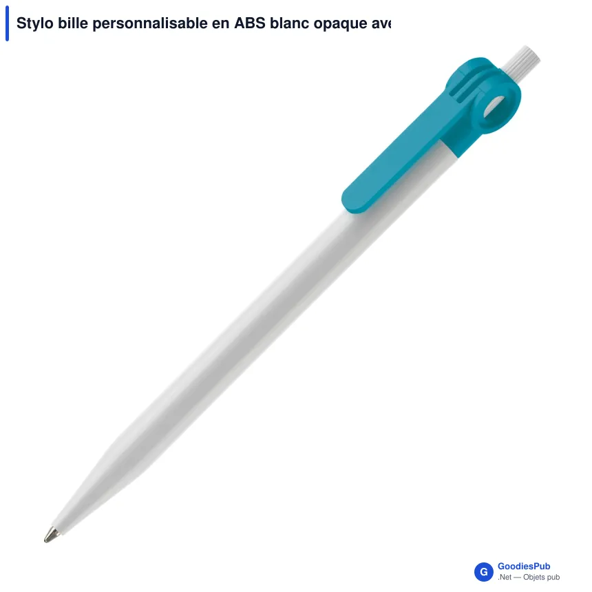 Stylo bille personnalisable en ABS blanc opaque avec logo - Futurepoint - Image 4