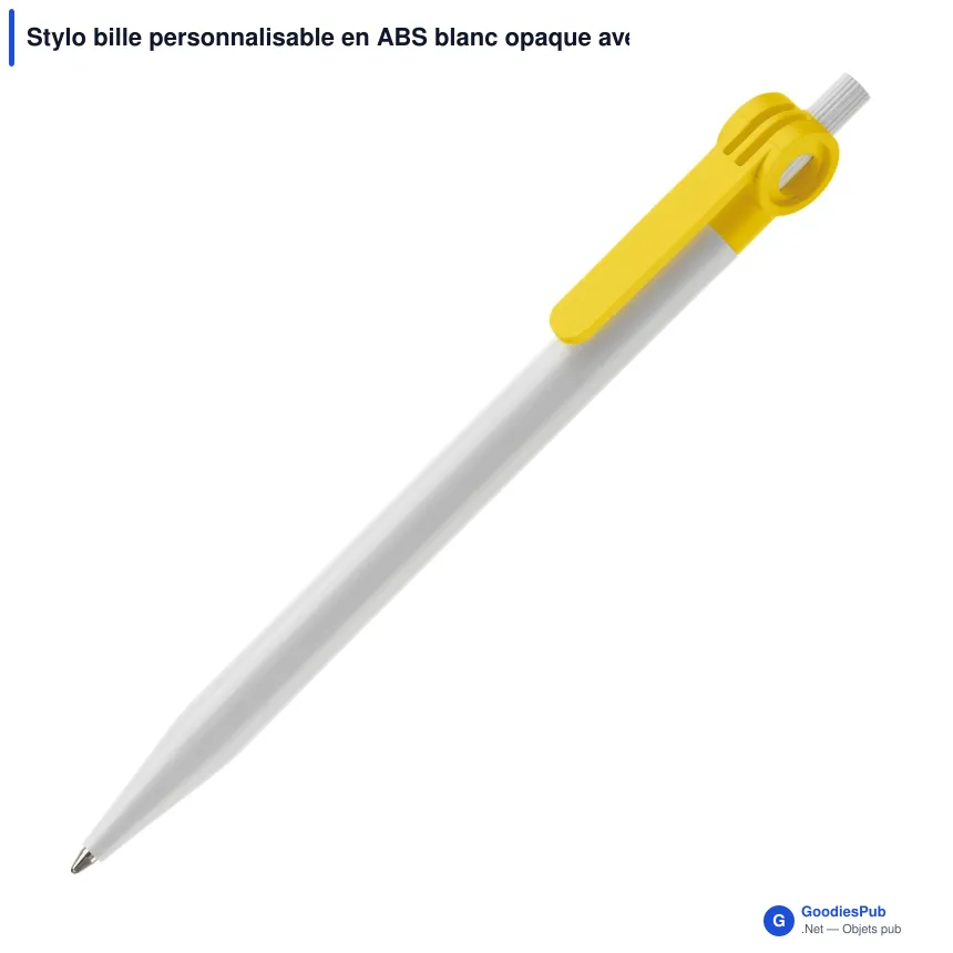 Stylo bille personnalisable en ABS blanc opaque avec logo - Futurepoint - Image 6