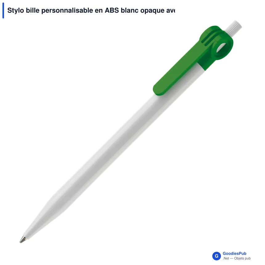 Stylo bille personnalisable en ABS blanc opaque avec logo - Futurepoint - Image 8