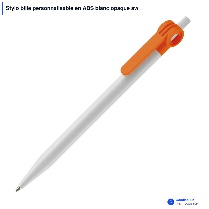 Stylo bille personnalisable en ABS blanc opaque avec logo - Futurepoint - Image 9