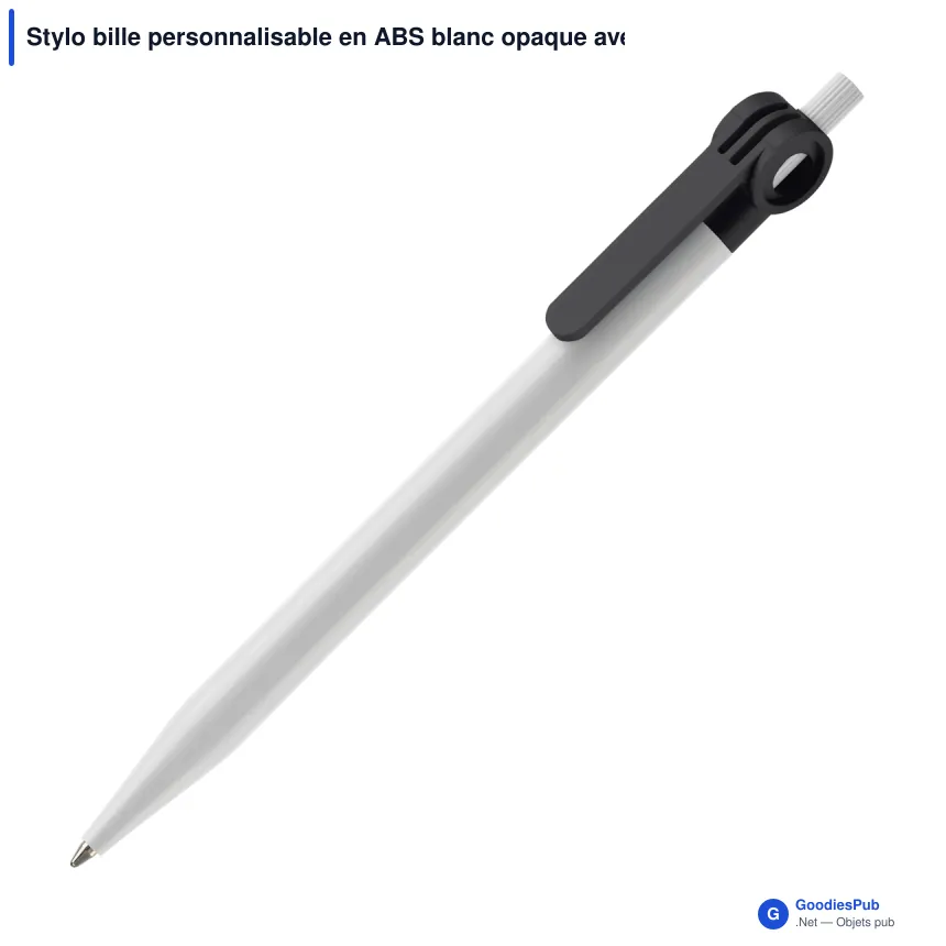 Stylo bille personnalisable en ABS blanc opaque avec logo - Futurepoint - Image 10