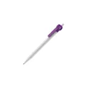Variante Blanc / Violet - Stylo bille personnalisable en ABS blanc opaque avec logo - Futurepoint