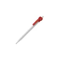 Variante Blanc / Rouge - Stylo bille personnalisable en ABS blanc opaque avec logo - Futurepoint