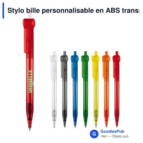 Stylo bille personnalisable en ABS transparent avec logo - Futurepoint