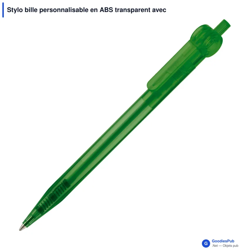 Stylo bille personnalisable en ABS transparent avec logo - Futurepoint - Image 3