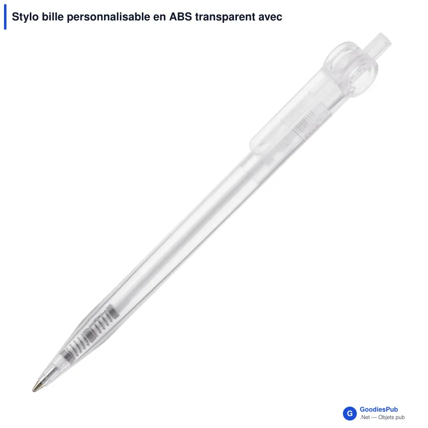 Stylo bille personnalisable en ABS transparent avec logo - Futurepoint - Image 4