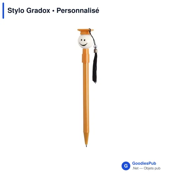 Stylo bille personnalisable Gradox avec logo - modèle diplômé - Image 1