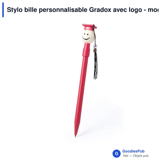 Stylo bille personnalisable Gradox avec logo - modèle diplômé - Image 3