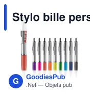 Stylo bille personnalisable argent et couleur avec logo - Hawaï - Miniature 1