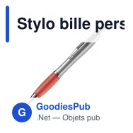 Stylo bille personnalisable argent et couleur avec logo - Hawaï - Miniature 2