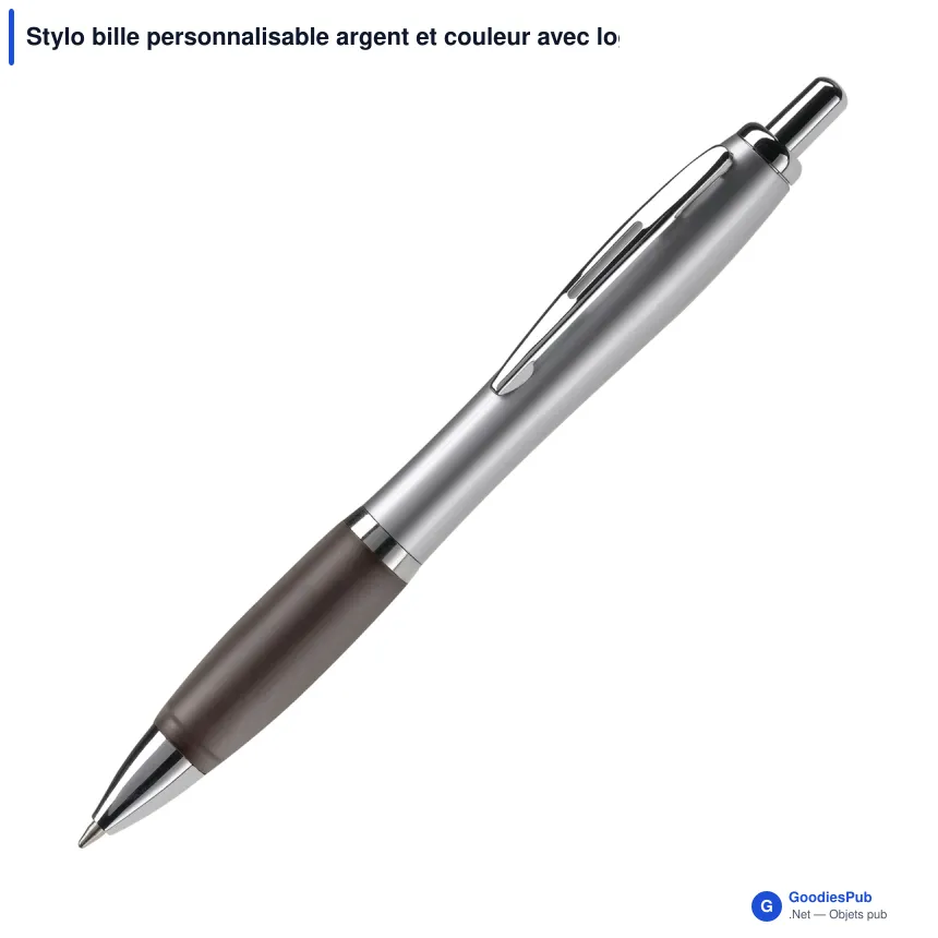 Stylo bille personnalisable argent et couleur avec logo - Hawaï - Image 4