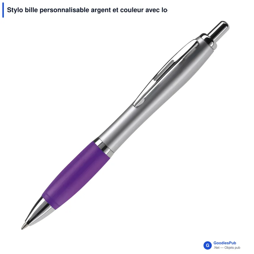 Stylo bille personnalisable argent et couleur avec logo - Hawaï - Image 9