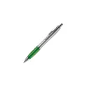 Variante Argent / Vert - Stylo bille personnalisable argent et couleur avec logo - Hawaï