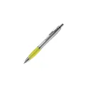 Variante Argent / Jaune - Stylo bille personnalisable argent et couleur avec logo - Hawaï