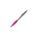 Variante Argent / Rose foncé - Stylo bille personnalisable argent et couleur avec logo - Hawaï