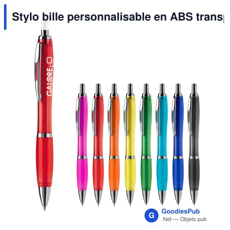 Stylo bille personnalisable en ABS transparent avec logo - Hawaï