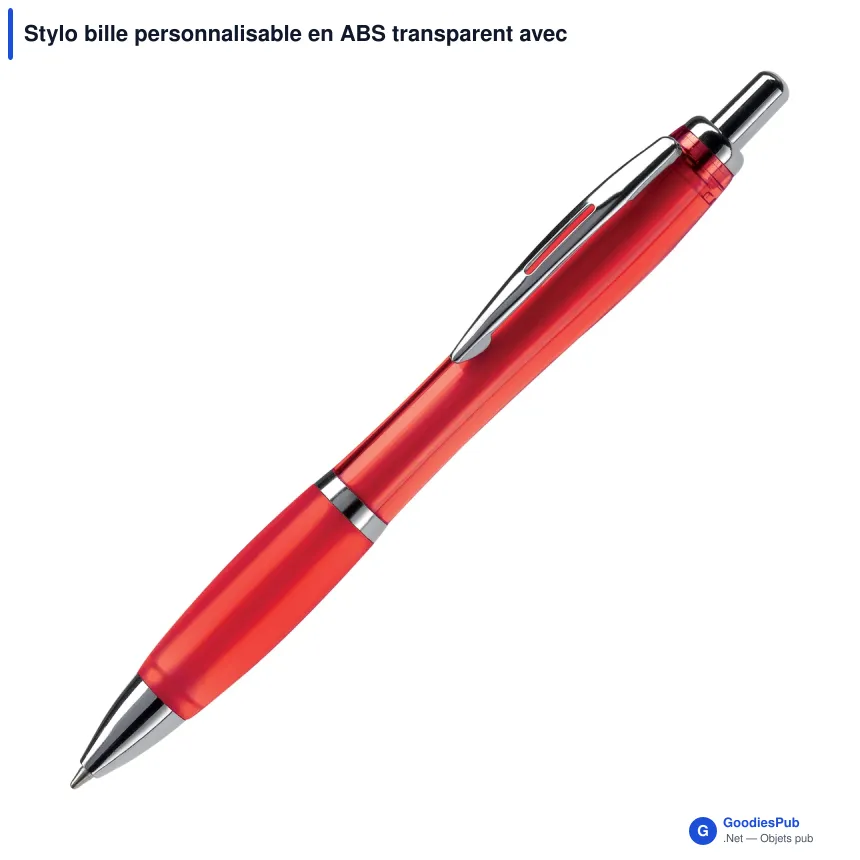 Stylo bille personnalisable en ABS transparent avec logo - Hawaï - Image 3