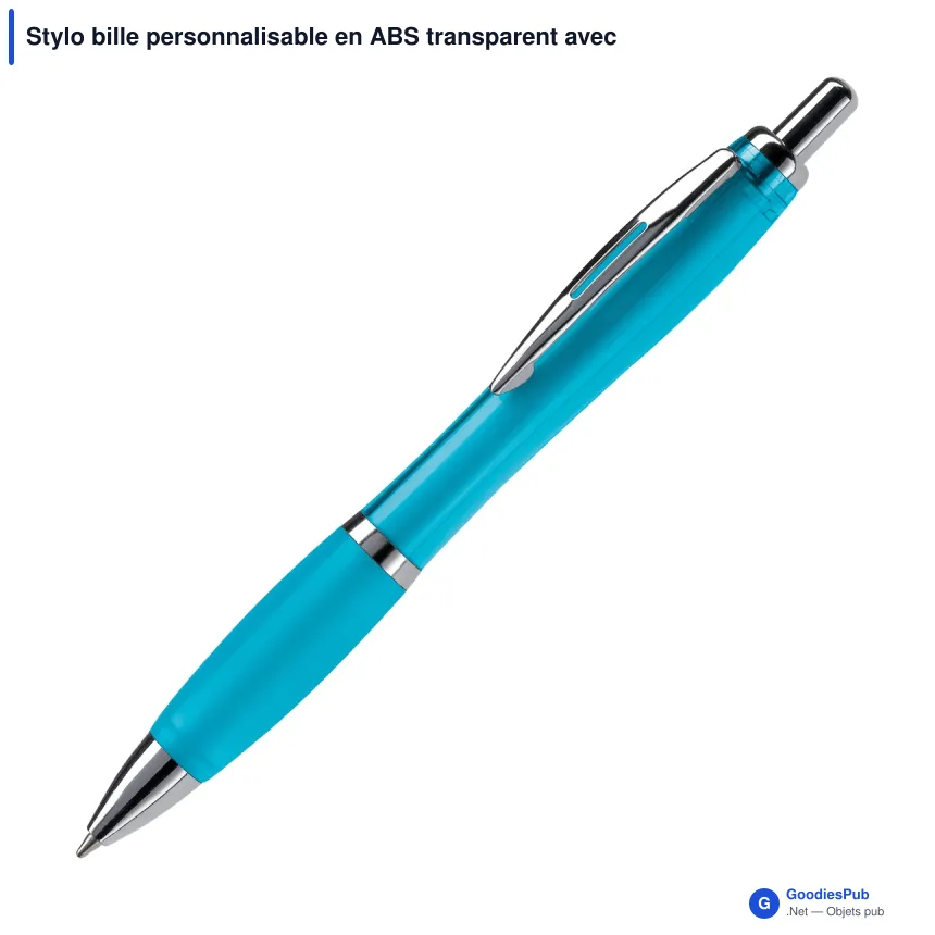 Stylo bille personnalisable en ABS transparent avec logo - Hawaï - Image 6