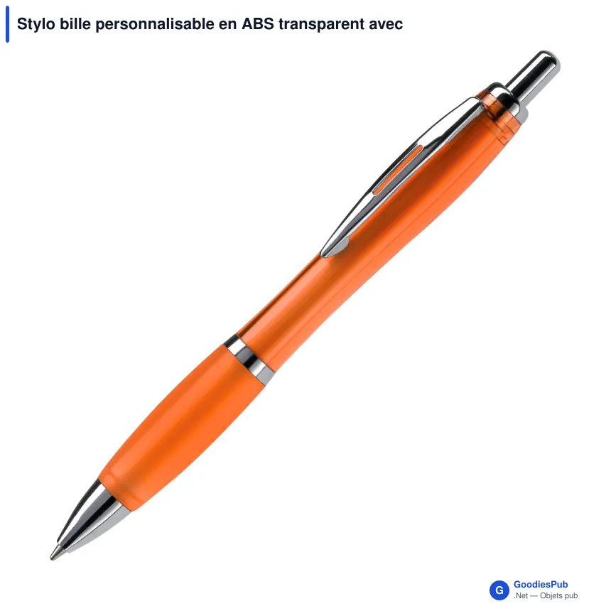 Stylo bille personnalisable en ABS transparent avec logo - Hawaï - Image 7