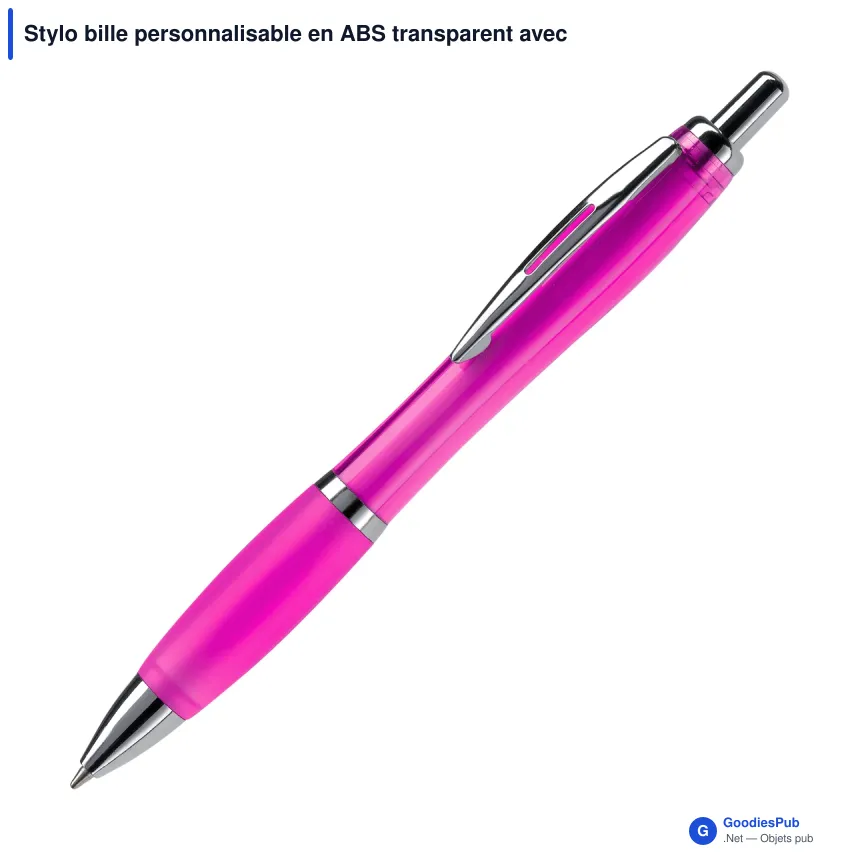 Stylo bille personnalisable en ABS transparent avec logo - Hawaï - Image 9