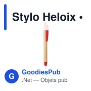 Stylo bille personnalisable Heloix avec logo en bambou - Miniature 1
