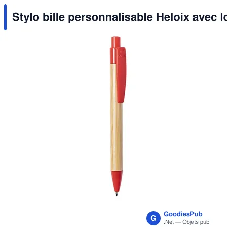 Stylo bille personnalisable Heloix avec logo en bambou