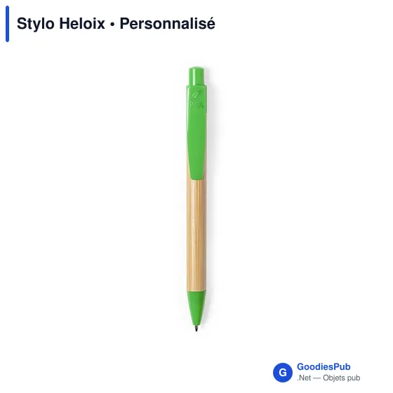 Stylo bille personnalisable Heloix avec logo en bambou - Image 9