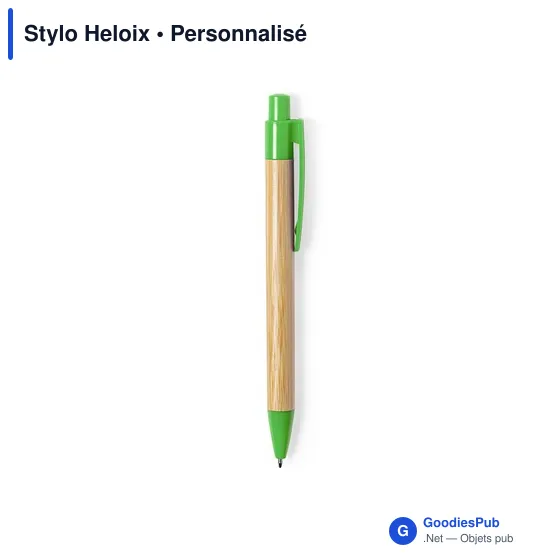 Stylo bille personnalisable Heloix avec logo en bambou - Image 10