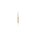 Variante blanc - Stylo bille personnalisable Heloix avec logo en bambou