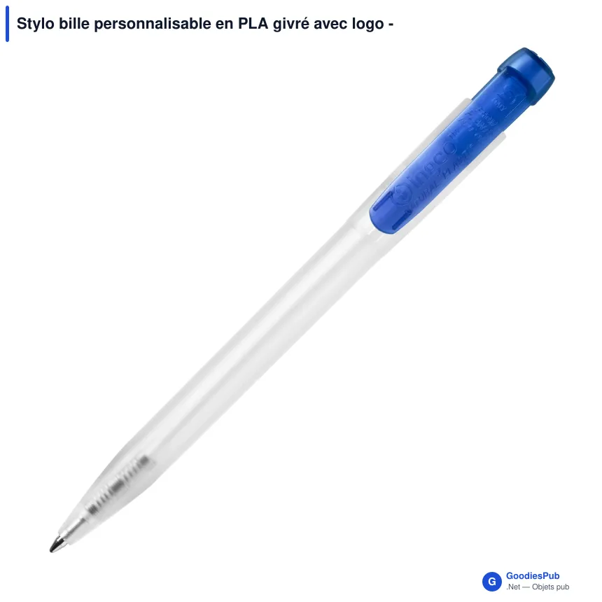 Stylo bille personnalisable en PLA givré avec logo - Stilolinea Ingeo Pen Clear - Image 6