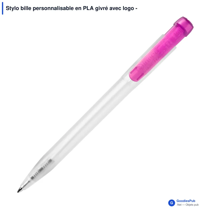 Stylo bille personnalisable en PLA givré avec logo - Stilolinea Ingeo Pen Clear - Image 7