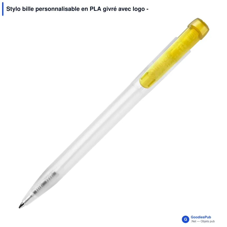 Stylo bille personnalisable en PLA givré avec logo - Stilolinea Ingeo Pen Clear - Image 8