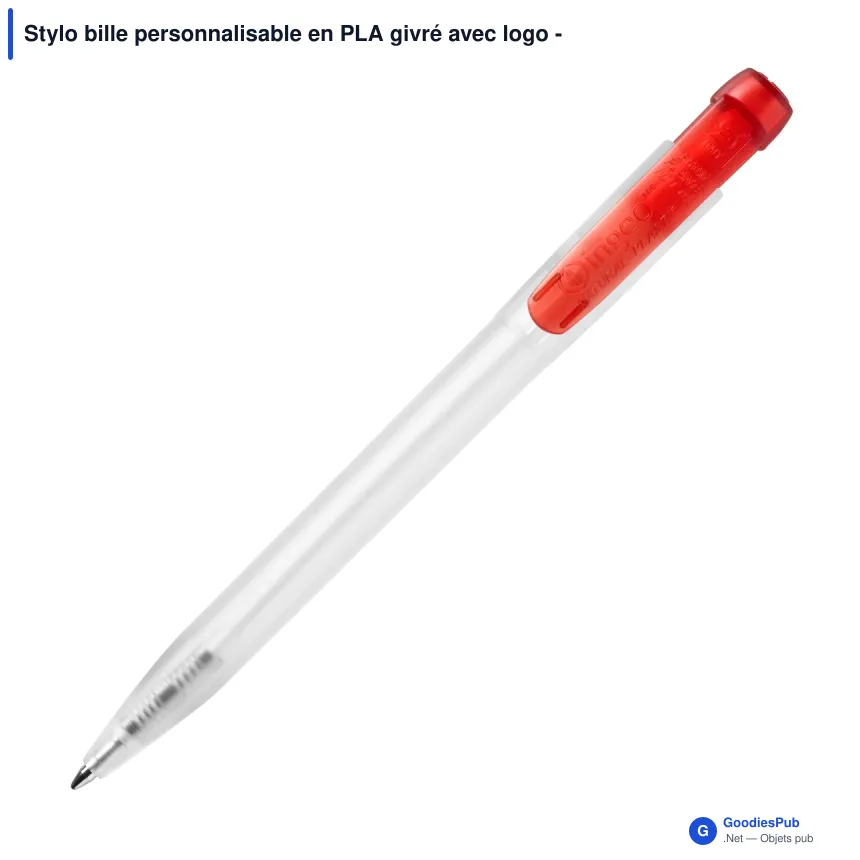 Stylo bille personnalisable en PLA givré avec logo - Stilolinea Ingeo Pen Clear - Image 9