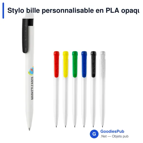 Stylo bille personnalisable en PLA opaque avec logo - Stilolinea Ingeo Pen
