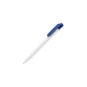 Variante Blanc / bleu foncé - Stylo bille personnalisable en PLA opaque avec logo - Stilolinea Ingeo Pen