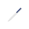 Variante Blanc / bleu foncé - Stylo bille personnalisable IProtect aux ions de zinc avec logo - Stilolinea