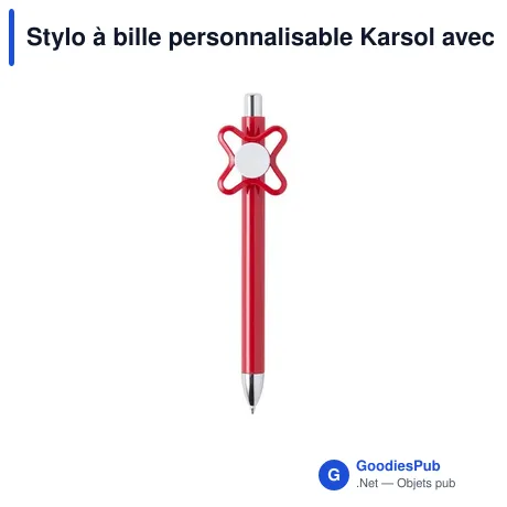 Stylo à bille personnalisable Karsol avec logo - Rouge