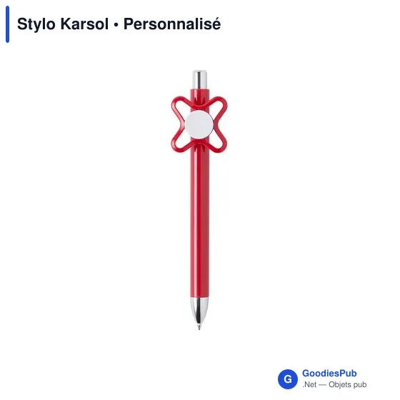 Stylo à bille personnalisable Karsol avec logo - Rouge - Image 1