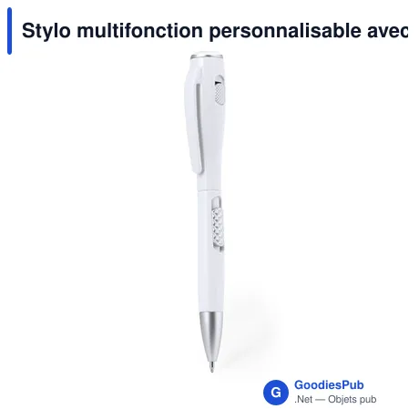 Stylo multifonction personnalisable avec lampe LED - Stylo Lampe Senteravec logo
