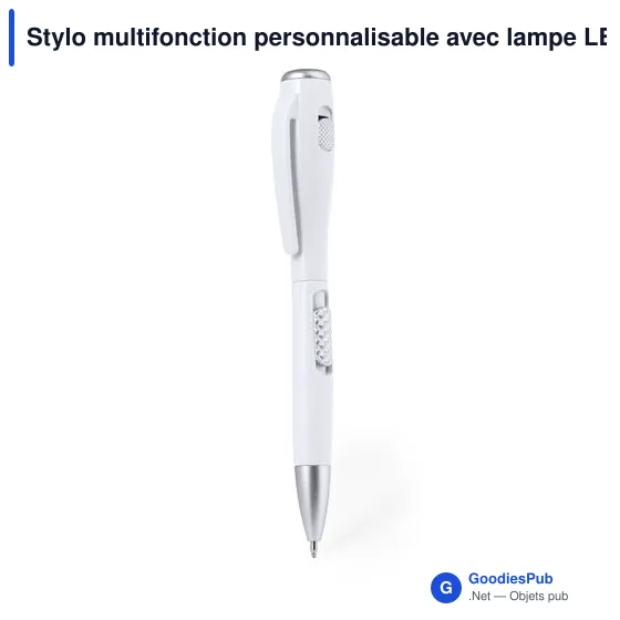Stylo multifonction personnalisable avec lampe LED - Stylo Lampe Senteravec logo - Image 2