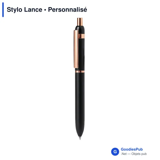 Stylo bille personnalisable en aluminium noir avec logo - Image 2