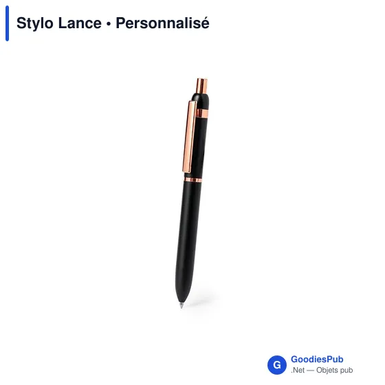Stylo bille personnalisable en aluminium noir avec logo - Image 3